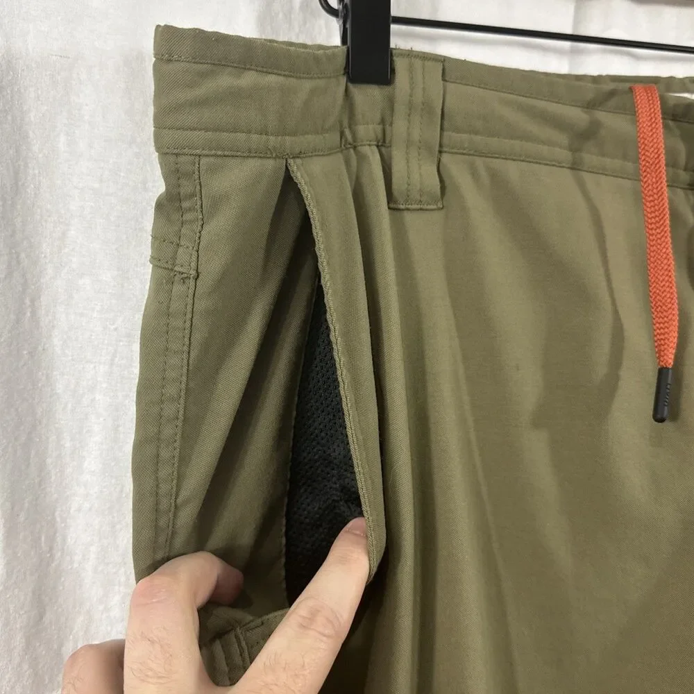 LIVSN Ecotrek Trail Pants Olive Green Mens Sz 38x30L Gorpcore Outdoor Hiking
